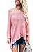 HOTAPEI Women's Oversized Off Shoulder Loose Knit High low Slit Side V Neck Pullover Sweaters