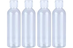 4 PC 100ml Empty Plastic Travel Bottles for Toiletries Leak Proof Squeezable Containers Travel Essentials Accessories, clear