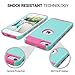 iPod Touch 6 Case,iPod Touch 5 Case,ULAK Dual Layer Slim Protective Hybrid iPod Touch Case Hard PC Cover for Apple iPod Touch 5 6th Generation (Aqua Mint + Rose Pink)