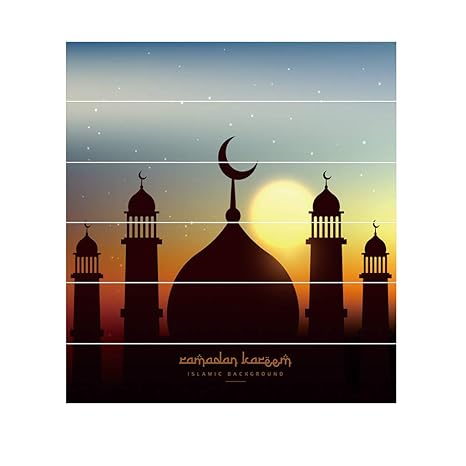 6Pcs/Set Moslemischer Wandtattoos Ramadan-Segen-kreative Treppen-Aufkleber-kreative Fußboden-Treppe- Wanddeko - Design Tapete