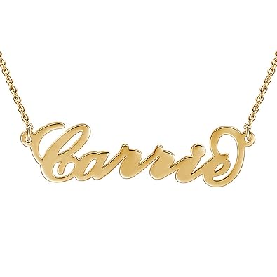 Soufeel Damen Namenskette Carrie Stil Kette mit Wunschnamen Personalisierte Halskette 925 Sterling Silber 14K/Rosegold vergol