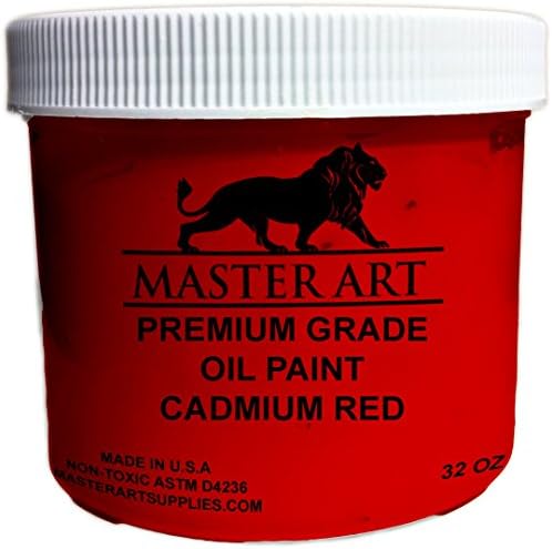 Cadmium Red Oil Paint 32 oz PREMIUM GRADE By Master Art Supplies