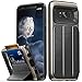 Galaxy S8 Plus Wallet Case, Vena [vCommute][Military Grade Drop Protection] Flip Leather Cover Card Slot Holder with KickStand for Samsung Galaxy S8+ Plus (Gold / Black)