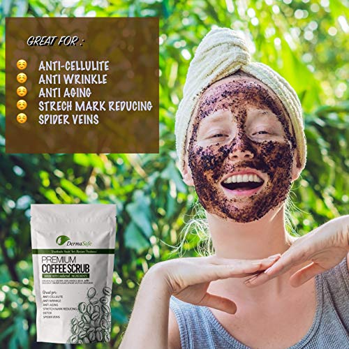 DermaSafe Natural Arabic Coffee Scrub for Body Exfoliation, Anti