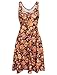 Tom's Ware Womens Casual Fit and Flare Floral Sleeveless Dress TWCWD054-BROWNORANGE-US XL