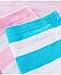 DAZCOS Striped Thigh High Socks Elastic Over The Knee Knit Stockings for Daily or Anime Cosplay (Light blue+White)