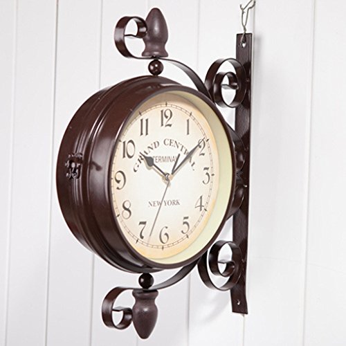MuLuo Double Dial Daily Wall Suspension Hanging Alarm Clock Timer Bell Horologe Calculagraph Watch Retro Crafts Home Decor - Thumbnail 2
