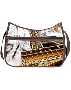 JIUDUIDODO Oxford Fabric Custom Stunning Eiffel Tower Cross Body Handbags Casual Bags (Twin Sides)