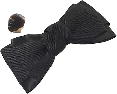 Amazon 日本製 4 幅 グログラン サテン リボン バレッタ ヘアアクセサリー まとめ髪 髪留め Yu 21 ブラック バレッタ クリップ 通販