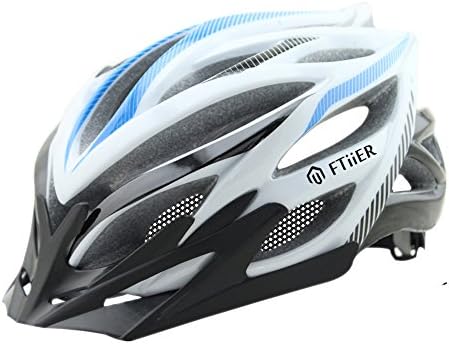Ftiier 2017 One Size Cycling Helmet Road Hoverboard 5 Colors Bike Helmet Sport Style Outdoor Bicycle Helmets Ultralight Mountain Helmet (white&amp;blue)