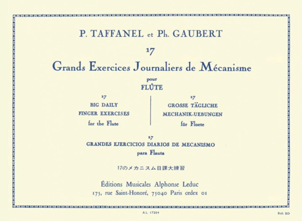 17 Grands Exercices Journaliers De Mecanisme. Flute Solo.