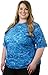 Aqua Design Women UPF Short Sleeve LooseFit Sun Protection Rash Guard Surf Shirt, Royal Ripple, 2XL