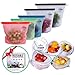 JYDDOR Reusable Silicone Food Storage Bag (5pk) + Bonus reuseable Mesh Produce Bags - Reusable Sandwich bags| Ziplock for freezer | Zip Top Silicon Containers for Lunch Snack Fruit veggie