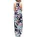 Assivia Womens Casual Sleeveless Boho Floral Print Beach Party Long Maxi Dress