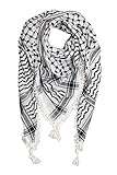 Hirbawi Kufiya Original Men's Royal Lace Arab Scarf One Size Black on White