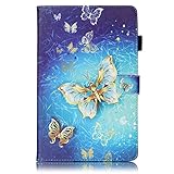 Protector Galaxy Tab E 9.6in Cover,[Leather Stand][Pattern Series]Flip Cover Folding Case Cover for 9.6inch Samsung Galaxy Tab E T560 Case,Galaxy T561 Cover,Gold butterfly