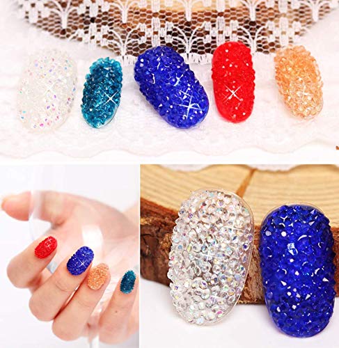 5000Pcs Ultra Mini 2.4mm Small Swarovski Diamond DIY Glass Rhinestones Iridescent Crystals Long Lasting AB Shine for Nail Art Phone DIY Crafts& Nail Beauty Makeup Decoration(UV Glue Needed) - Thumbnail 2