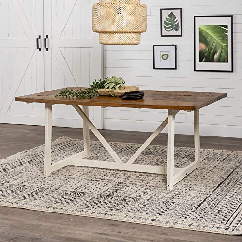Walker Edison Modern Farmhouse Dining Table Wood Small Dining Room