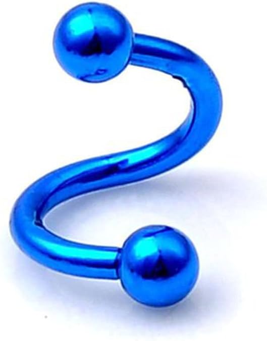 Stainless Steel S Twist Piercing Gauge, 16g Gauge, Inner Hoop Diam 8mm