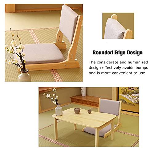 Foldable Floor Chair with Back Support, Living Room Floor Seat