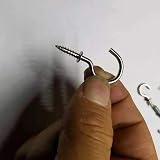 xiaozhenjida 50 Pcs 1 Inch Screw-in Ceiling Hooks Nickel Plated Cup Hooks Silver view 4