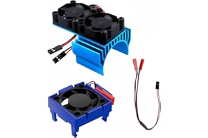 DAISYFANG VXL-3s ESC Cooling Fan and Motor High Speed Cooling Fan Dual Fan Set Fit for Upgrades 1/10 Traxxas Slash 4×4 VXL Rustler 4X4 Stampede 4X4 Hoss 4×4 Velineon VXL-3s Heat Sink, Blue