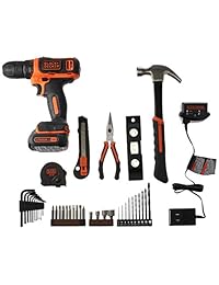 Black + Decker - Kit de herramientas para taladro y hogar de 12 V, 42 piezas (BCPK1249C)