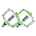 OZUZ BMX MTB Mountain Bike Road Bicycle Aluminum Pedals Three Sealed Bearing Shock Absorption Cycling Pedal(Green + White)