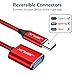 JSAUX USB C to USB Adapter [2 Pack], USB C OTG Cable Red