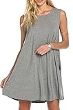 Bamboo Fiber Knit Sleeveless T-shirt Dress (small, grey)