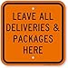 SmartSign "Leave all Deliveries & Packages Here" Sign | 12" x 12" Aluminum primary