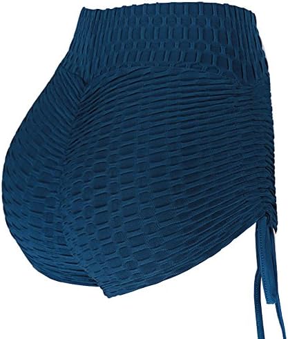 lumiyo Women's Sport Fitness Gym Stretchy High Waisted Ruched Butt Lifting Workout Running Yoga Shorts