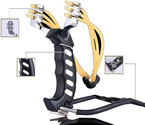 Tbon Y Shot Slingshot,Metal Stainless Steel Slingshot with 2 Rubber Bands and 50 Extra Slingshot Ammo