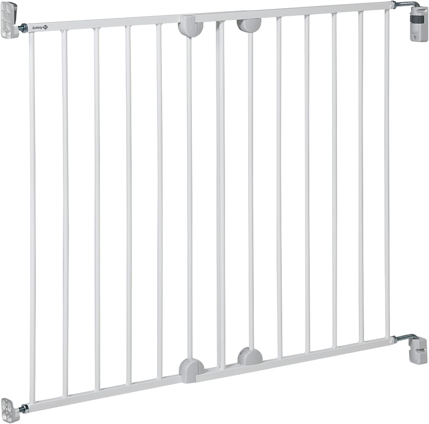Safety 1st Wall Fix Extending Gate, Extendable Baby Gate for stairs and doors, Easy Close Extending Gate, Screw Fit, for Adjustable Width 62 - 102 cm, in Metal, colour White