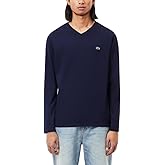 Lacoste Men's Long Sleeve Lightweight Cotton Pima V-Neck T-Shirt
