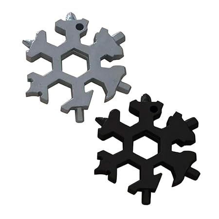 TAOtTAO Multi-Tool-Kombination kleine tragbare Outdoor-Schneeflocke Schlüsselring Snow Keychain Tools Schneeflocke Form Schlü