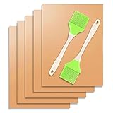 WILDJUE Grill Mat [5 piece+2 brush] set of 16