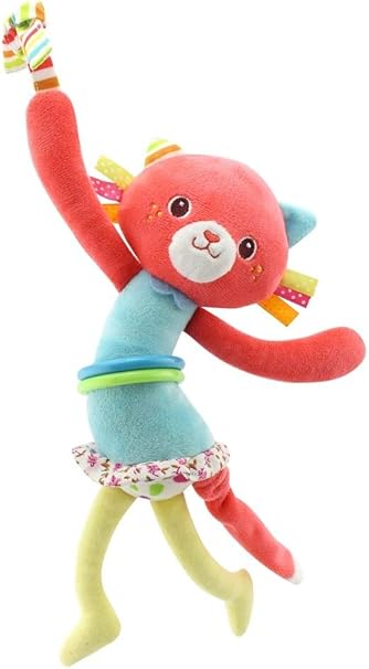 Amazon ぬいぐるみ 振動赤ちゃんガラガラベッドベビーベッドベビーカーぬいぐるみガラガラおもちゃ教育玩具を引っ張る おもちゃ ぬいぐるみ おもちゃ