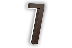 LN LUMANUMBERS - 5 Inch House Numbers, ABS-Polymer, Premium Quality, Backlit LED Illuminated Home Address Number, Lighted House Numbers, Modern Address Numbers (7, Bronze)