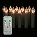 Youngerbaby Set of 10 Warm White Flickering Battery Operated LED Taper Candle with Remote Control for Christmas Decorations/Candelabras/Candle Chandeliers-(0.7''Dia x 4''Height)Batteries Not Included