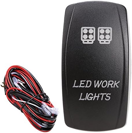 LED Work Light 5 Pins Fog Spot Light Relay Wiring Harness 30 Amp Fuse ON-OFF Laser Rocker Switch Kit