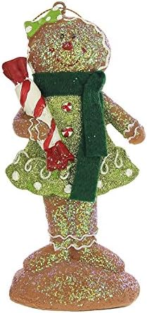 Regency 6" Glittered Resin Gingerbread Kid Ornament Figurine (Girl)