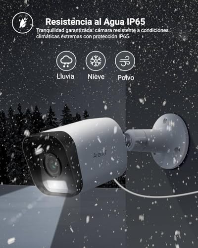 ARENTI Cámara de Seguridad Exterior O3, 4MP 2.5K Cámara WiFi Alexa IP65 Impermeable, Camaras de Vigilancia con Audio Bidireccional y Detección de Movimiento, Compatible con Alexa y Google Assistant