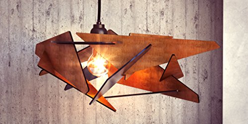 Wood Pendant Light - Modern Chandelier Lighting - Hanging Dining Lamp - Ceiling Light Fixture - Geometric Lamp - Minimal - Contemporary
