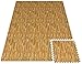 Sorbus 48Sq. Ft. Wood Grain Floor Tiles Foam Mat EVA Interlocking Mats Tile 3/8-Inch Thick Flooring Wood Puzzle Exercise Mats w/Borders - Home Playroom Basement, Apartment, Trade Show, Baby, Dance
