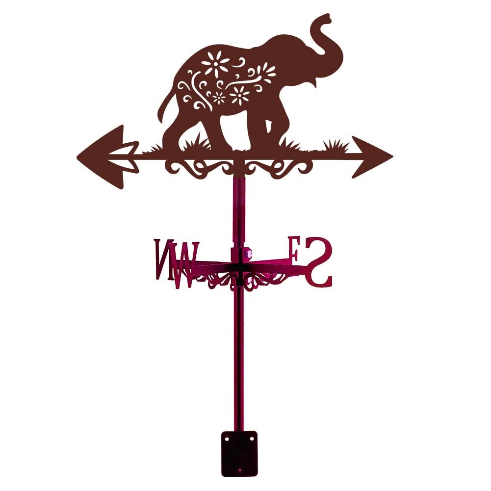 SUPERDANT Weather Vane for Roof Mount Vintage Elephant Garden Stake Weathervane Metal Wind Direction Indicator Animal Wind Vane Signs for Farmhouse Yard Outdoor Farm Barn Sheds Garden Patio Copper Red