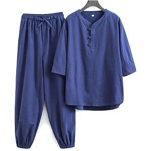 Women Zen Meditation Uniform Cotton Linen Tai Chi Uniform Short Sleeve Kung Fu Clothing Green-XL