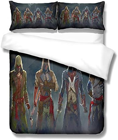 CHUNHUA Assassin's Creed Stylish and comfortable Bedding Duvet Set Duvet Cover Plus 2 Pillow Cases Luxurious Soft Quality Anti-Wrinkle Fading and Anti-Fouling