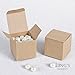 Ling's moment Kraft Gift Favor Boxes 2x2x2 Inch, Pack of 100, Brown Square Cardboard Jewelry Boxes for Wedding Party, Crafting, Cupcake Boxes