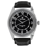 Titan Men's 'Neo' Fashion/Casual/Business/Luxury Mineral Quartz Dial -Leather/Brass and Silver Toned Strap